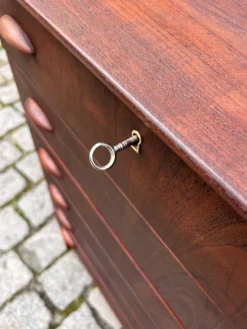 Pamono Teak Chest of Drawers with Lock, Denmark Sale