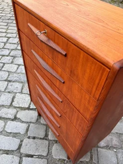 Pamono Teak Chest of Drawers with Lock, Denmark Hot