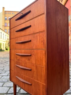 Pamono Teak Chest of Drawers with Lock, Denmark Hot