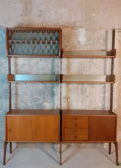 Pamono Teak Ergo Wall Unit with 2 Sections by John Texmon for Blindheim Møbelfabrikk, 1960s Online