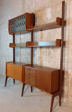 Pamono Teak Ergo Wall Unit with 2 Sections by John Texmon for Blindheim Møbelfabrikk, 1960s Online