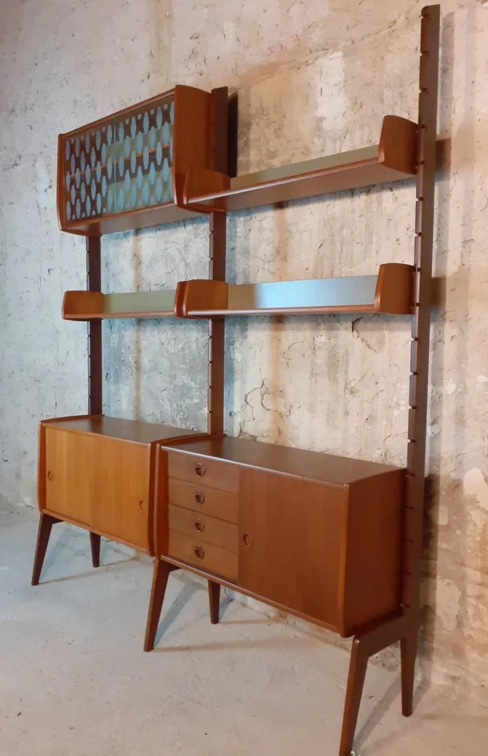 Pamono Teak Ergo Wall Unit with 2 Sections by John Texmon for Blindheim Møbelfabrikk, 1960s Online
