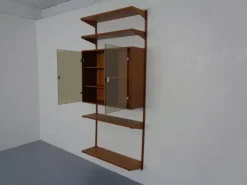 Pamono Teak Wall Unit by Kai Kristiansen for Feldballes Furniture Factory, Denmark, 1960s, Set of 7
