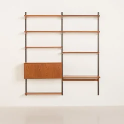 Pamono Teak Wall Unit with Hidden Desk by Kai Kristiansen for FM Mobler, Denmark, 1960s Hot