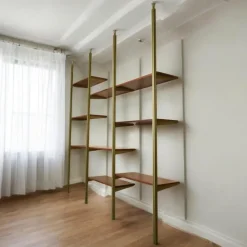 Pamono Tension Pole Free Standing Rose Gold Aluminum Omni Wall Unit by George Nelson New