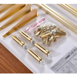 Pamono Tension Pole Free Standing Rose Gold Aluminum Omni Wall Unit by George Nelson New