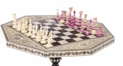 Pamono 19th Century Anglo-Indian Miniature Game Table with Chess Pieces, Set of 33 New