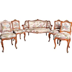 Pamono 19th Century Baroque Saxony Sofa and Armchairs, 1880s, Set of 5 Discount