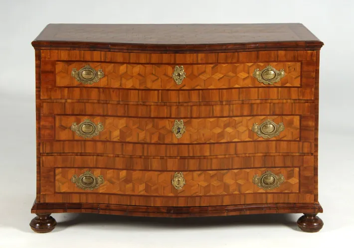 Pamono 18th Century Chest with Trompe-Lœil Marquetry, 1770 Discount