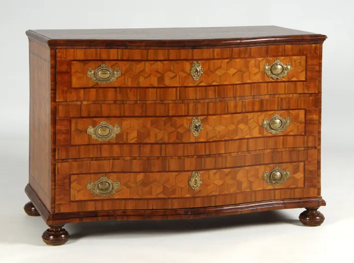 Pamono 18th Century Chest with Trompe-Lœil Marquetry, 1770 Discount
