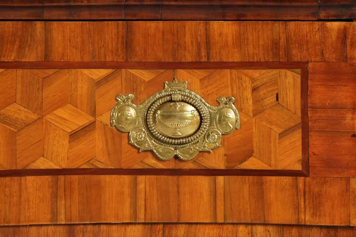 Pamono 18th Century Chest with Trompe-Lœil Marquetry, 1770 Discount