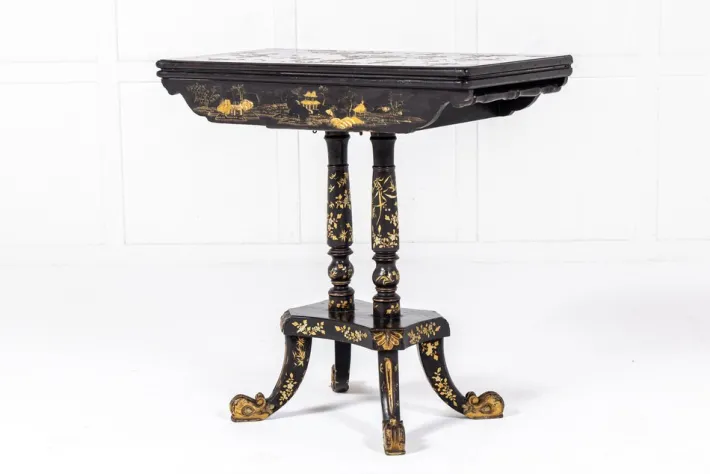 Pamono 19th Century Chinese Export Lacquer Games Table New
