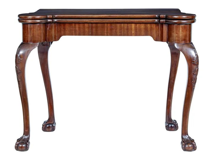 Pamono 19th Century Chippendale Revival Mahogany Card Table, 1880s Outlet