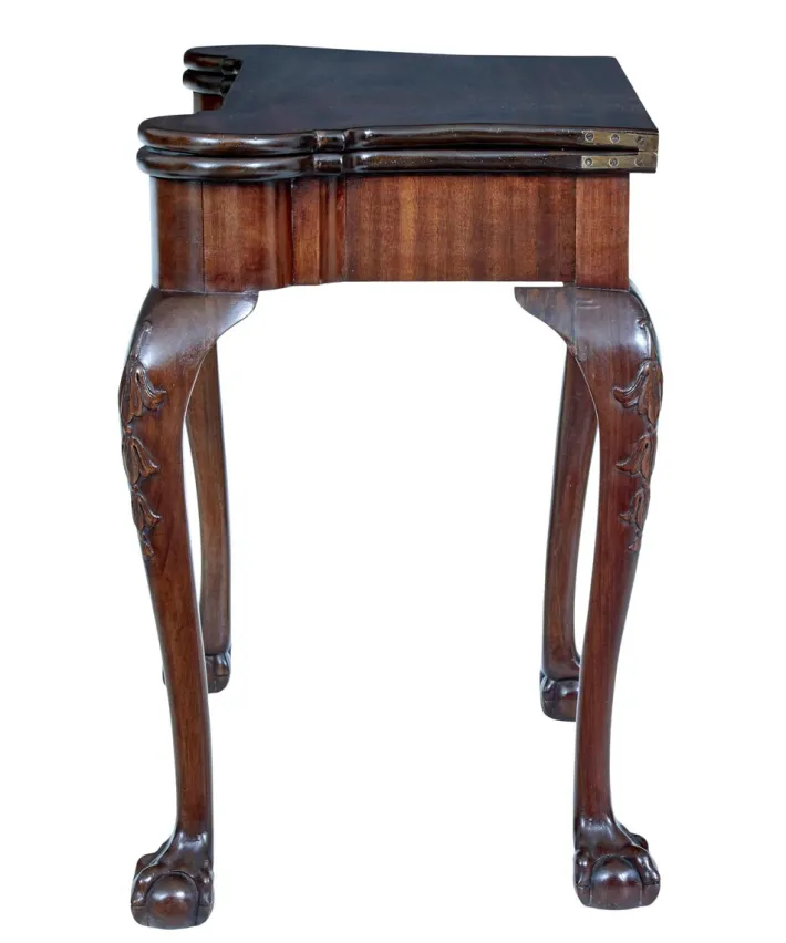 Pamono 19th Century Chippendale Revival Mahogany Card Table, 1880s Outlet