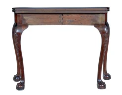 Pamono 19th Century Chippendale Revival Mahogany Card Table, 1880s Outlet
