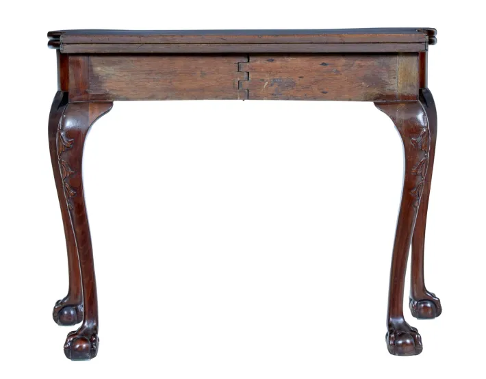 Pamono 19th Century Chippendale Revival Mahogany Card Table, 1880s Outlet