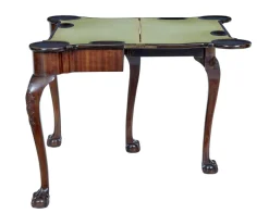 Pamono 19th Century Chippendale Revival Mahogany Card Table, 1880s Outlet