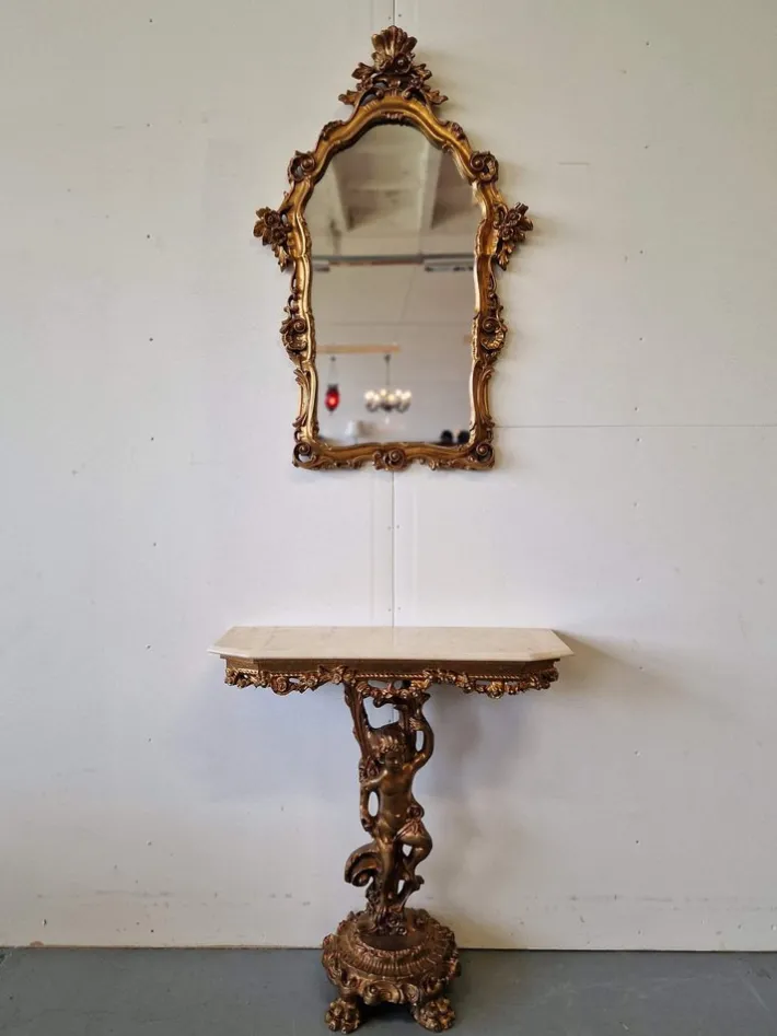 Pamono 20th Century Console with Mirror Sale