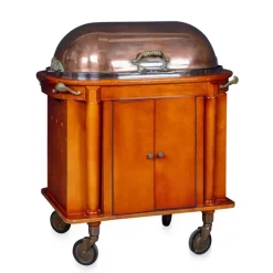 Pamono 20th Century Continental Copper & Brass Bain-Marie Trolley, 1970s Outlet