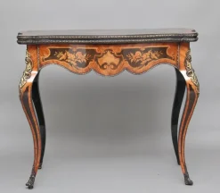 Pamono 19th Century Ebonised Marquetry & Ormolu Card Table, 1870s Hot