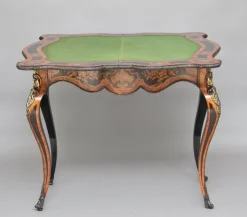 Pamono 19th Century Ebonised Marquetry & Ormolu Card Table, 1870s Hot