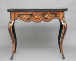 Pamono 19th Century Ebonised Marquetry & Ormolu Card Table, 1870s Hot
