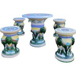 Pamono 20th Century Elephant Garden or Patio Seating, Set of 5 Hot