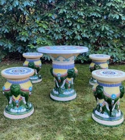 Pamono 20th Century Elephant Garden or Patio Seating, Set of 5 Hot