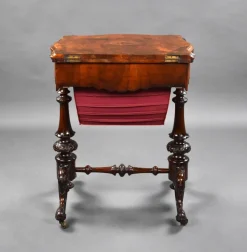Pamono 19th Century English Victorian Burr Walnut Games Table, 1860s Clearance