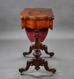 Pamono 19th Century English Victorian Burr Walnut Games Table, 1860s Clearance