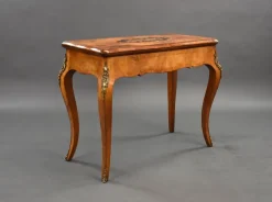 Pamono 19th Century English Victorian Burl Walnut and Marquetry Inlaid Card Table, 1860s Outlet