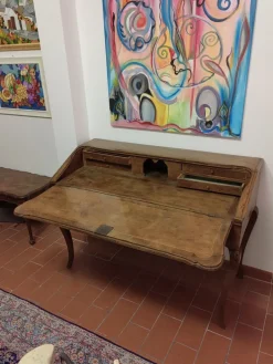 Pamono 18th Century Flap Cabinet Writing Desk in Solid Walnut with Carvings Outlet