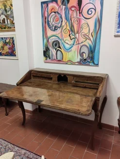 Pamono 18th Century Flap Cabinet Writing Desk in Solid Walnut with Carvings Outlet