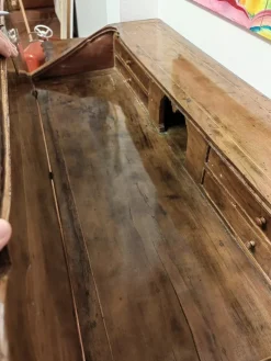 Pamono 18th Century Flap Cabinet Writing Desk in Solid Walnut with Carvings Outlet