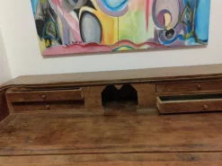 Pamono 18th Century Flap Cabinet Writing Desk in Solid Walnut with Carvings Outlet