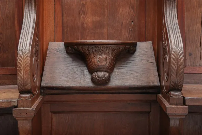 Pamono 18th Century Flemish Oak Church Pew, Belgium Clearance