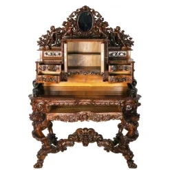 Pamono 19th Century French Baroque Neo-Gothic Carved Secretaire Sale