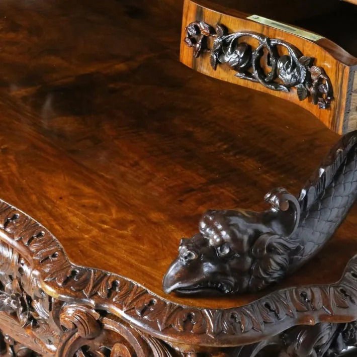 Pamono 19th Century French Baroque Neo-Gothic Carved Secretaire Sale