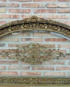 Pamono 19th Century French Belle Époque Style Headboard in Bronze, Glass and Brass Best