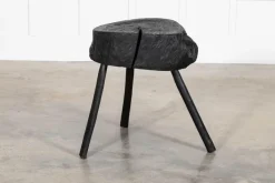 Pamono 19th Century French Ebonised Vernacular Elm Chopping Block Table Outlet