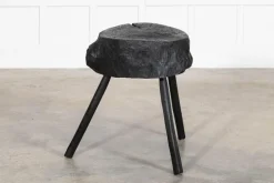 Pamono 19th Century French Ebonised Vernacular Elm Chopping Block Table Outlet