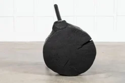 Pamono 19th Century French Ebonised Vernacular Elm Chopping Block Table Outlet