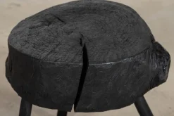 Pamono 19th Century French Ebonised Vernacular Elm Chopping Block Table Outlet