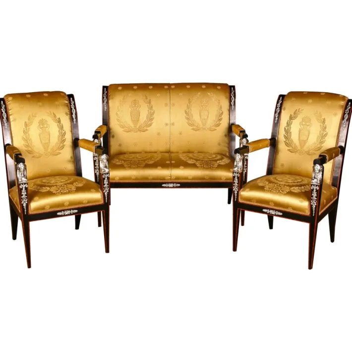 Pamono 20th Century French Empire Style Garniture Living Room Set, Set of 3