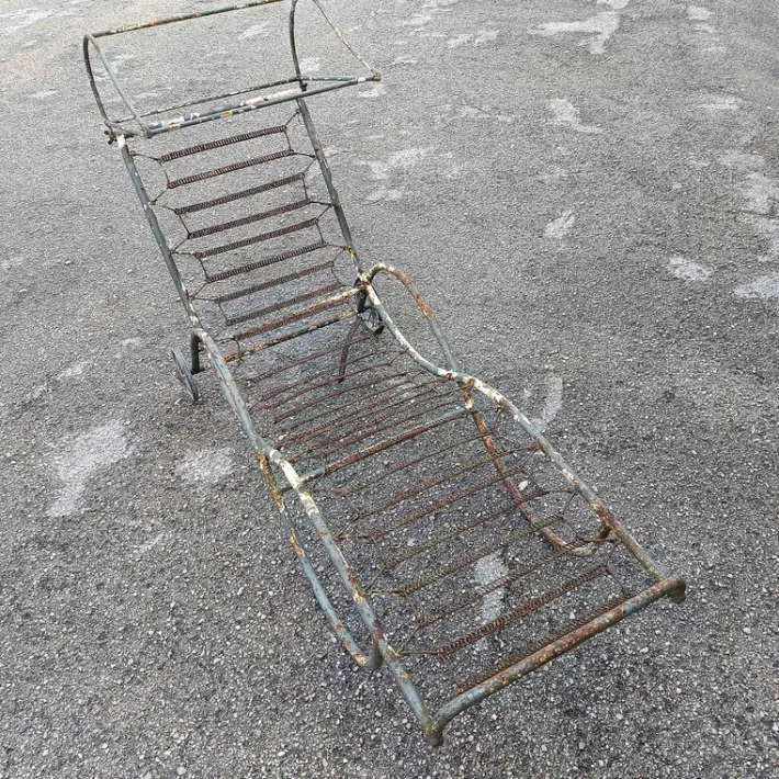 Pamono 20th Century Iron Garden Chaise Lounger Clearance