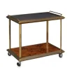 Pamono 20th Century Italian Brass & Burr Walnut Drinks Trolley, 1970s Hot