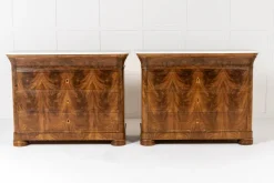 Pamono 19th Century Italian Mahogany Chest of Drawers, Set of 2