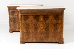 Pamono 19th Century Italian Mahogany Chest of Drawers, Set of 2