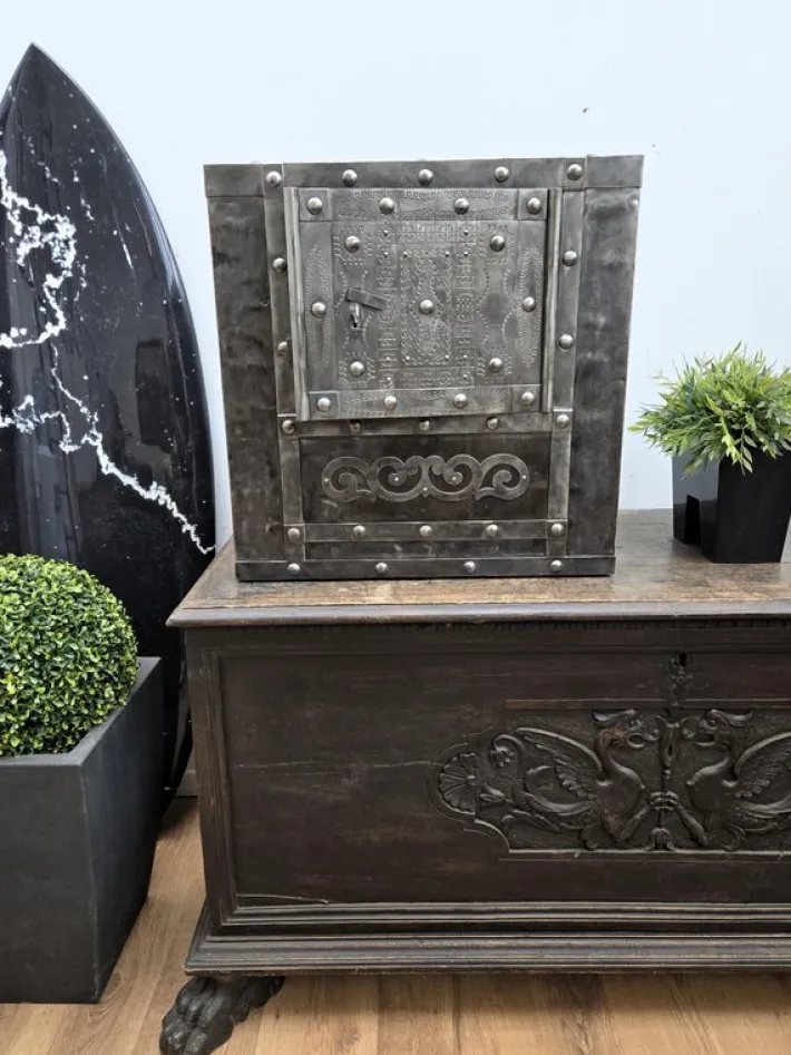 Pamono 18th Century Italian Wrought Iron Hobnail Safe Online