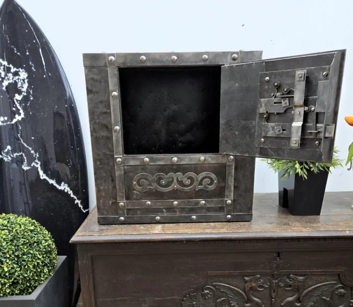 Pamono 18th Century Italian Wrought Iron Hobnail Safe Online